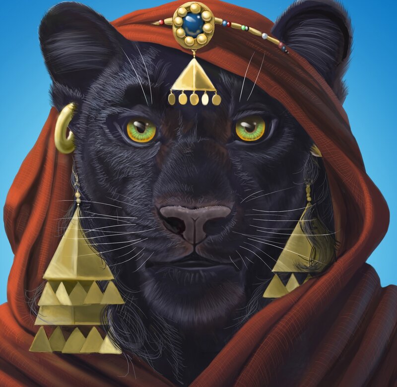 Black Panther with Jewelry