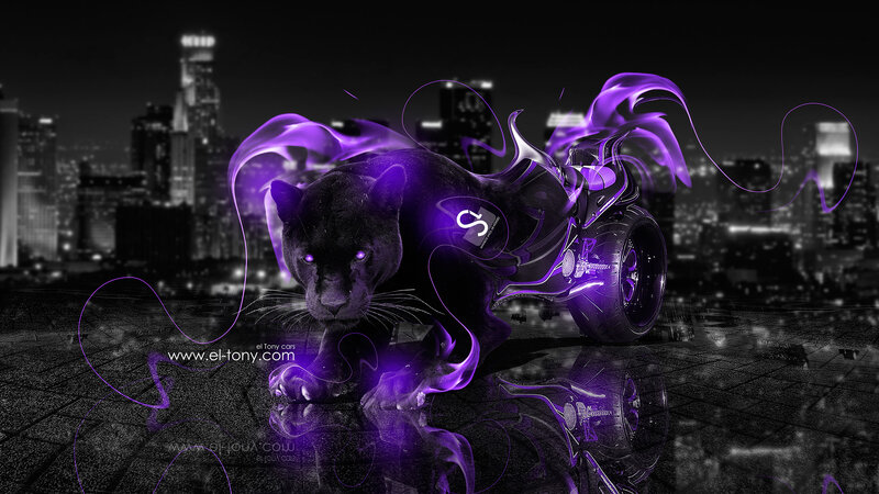 Black Panther with Motorcycle