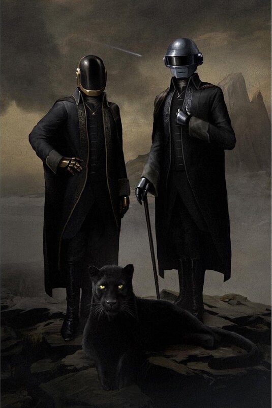 Black Panther with Two Figures