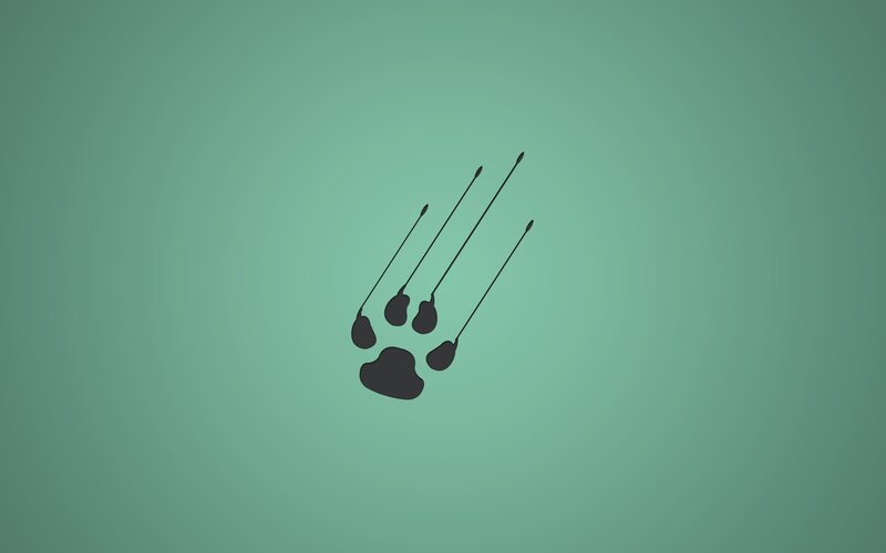 Black Paw Print — Green