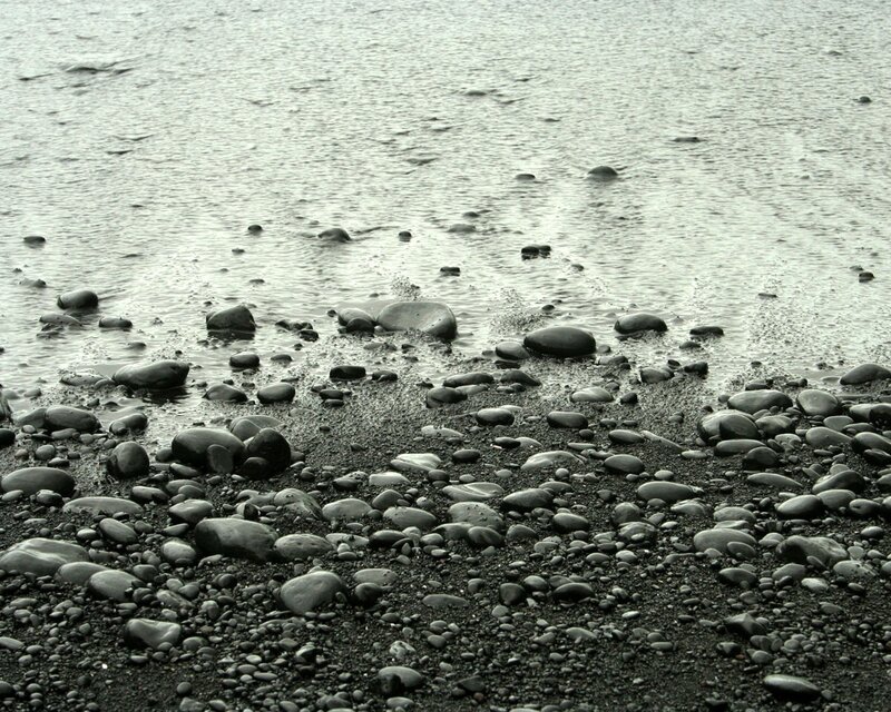 black pebble beach