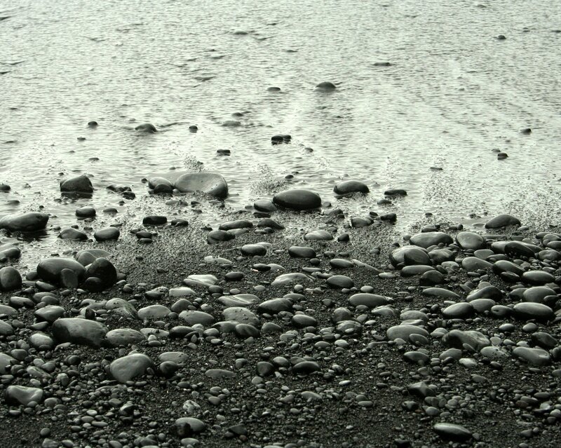 black pebble beach