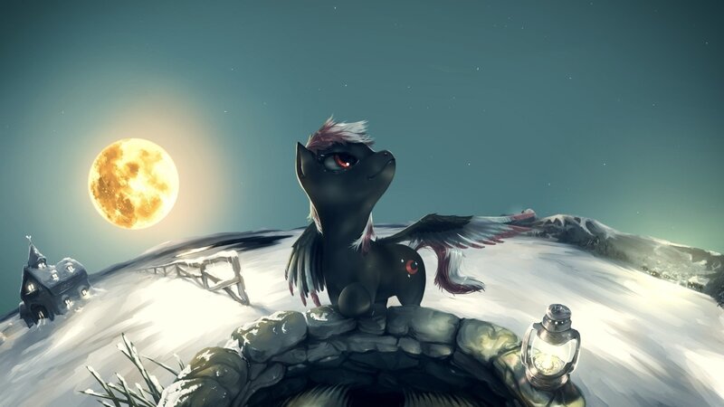 Black Pegasus Pony — Dramatic