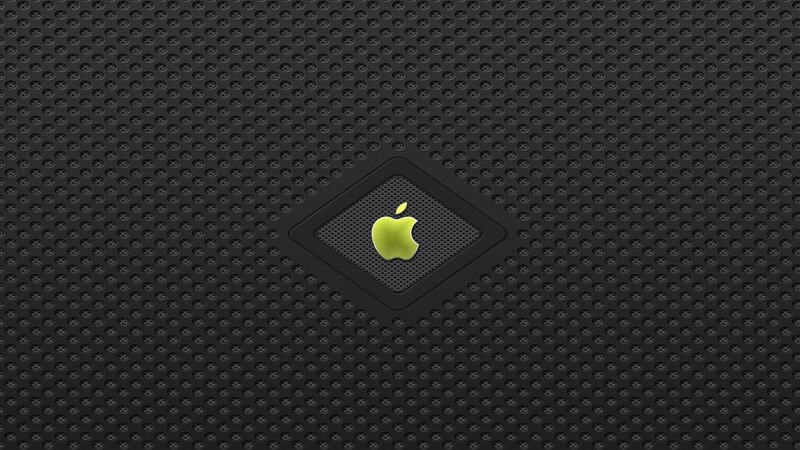 black perforated background with apple logo
