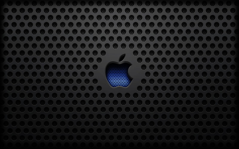 black perforated surface with apple logo