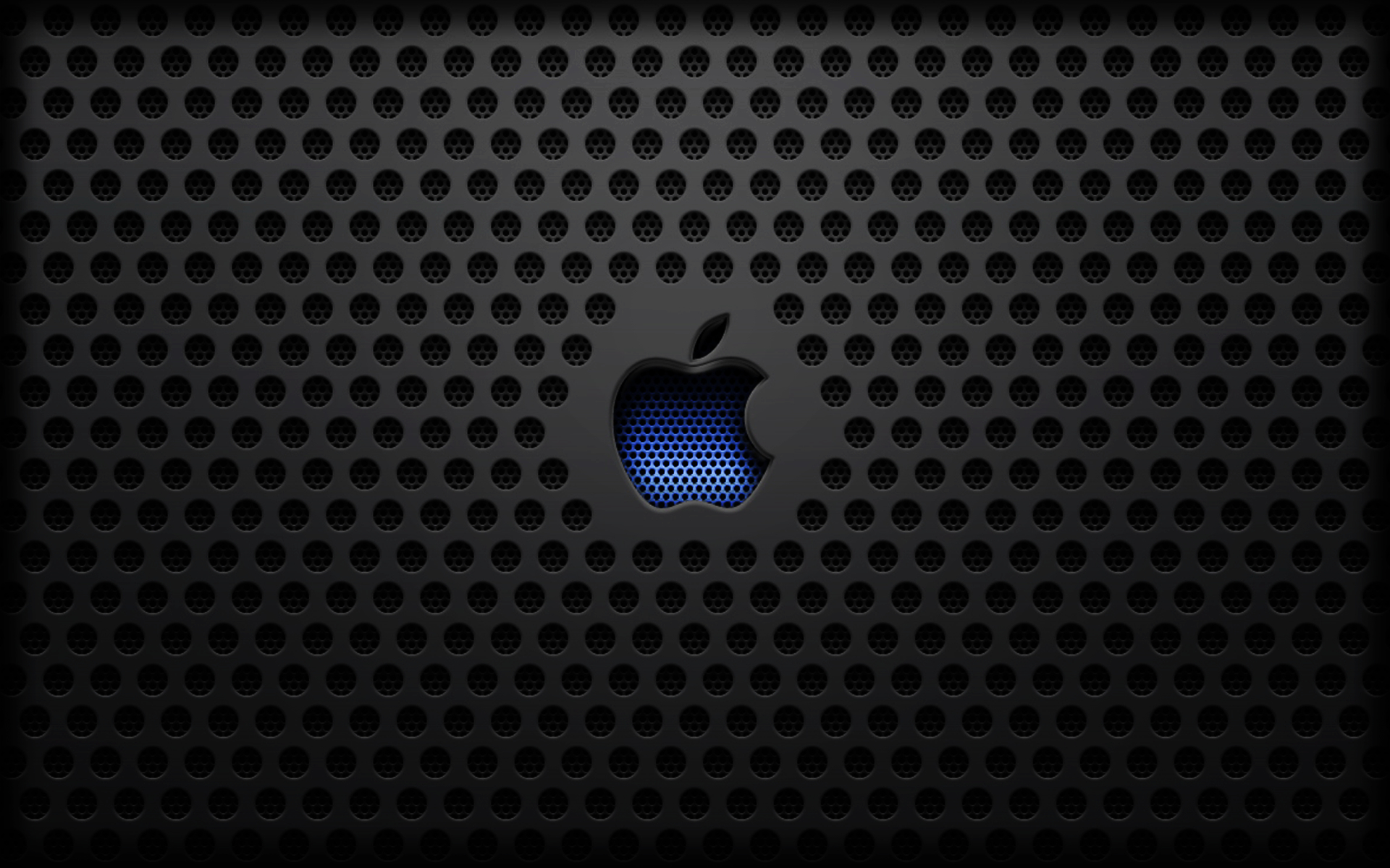 black perforated surface with apple logo