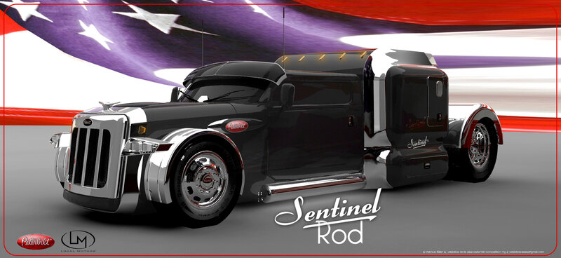 Black Peterbilt Truck — Dramatic