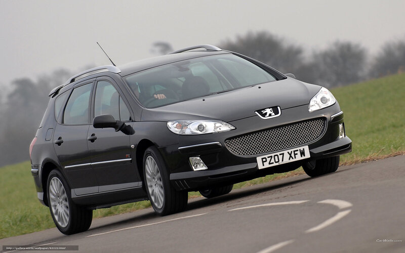 black peugeot 307 sw in motion