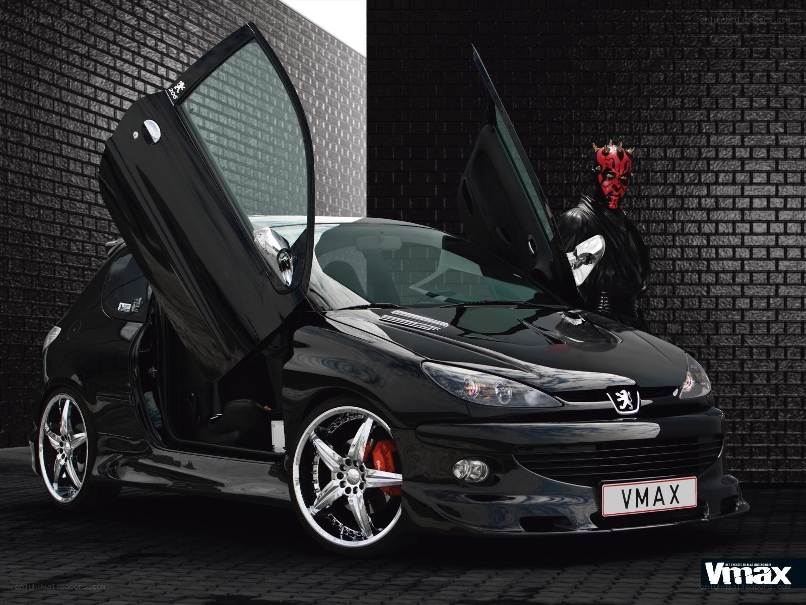 Black Peugeot with Darth Maul