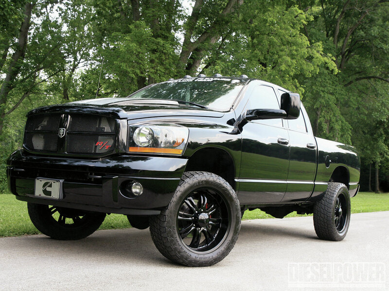 Black Pickup Truck — Calm, Afternoon, Photograph, Trees, Grass