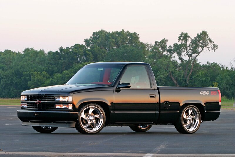 Black Pickup Truck — Calm, Sunset