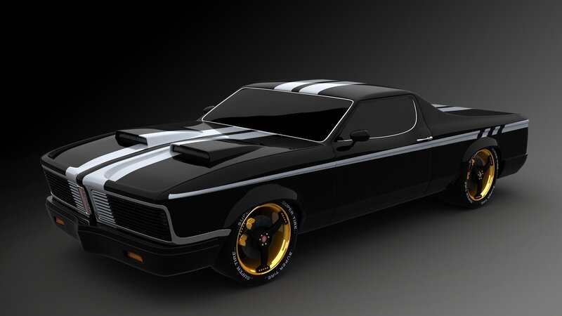 Black Pickup Truck — Dramatic, 3d Render