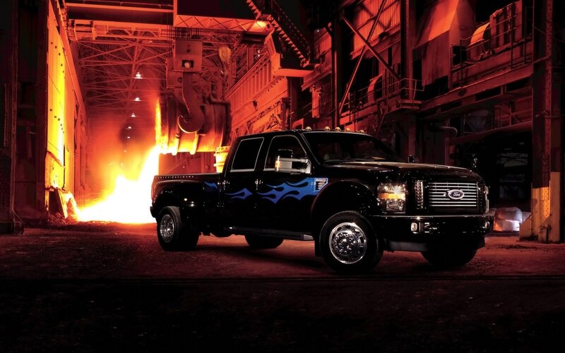 Black Pickup Truck — Dramatic, Night