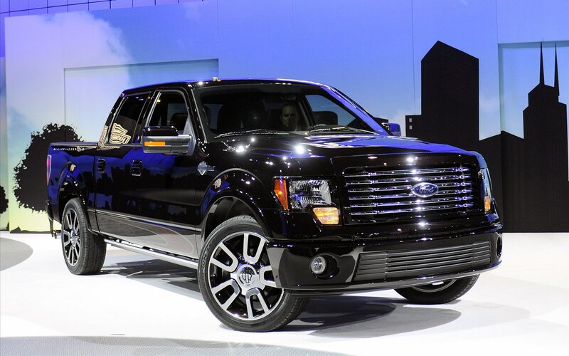 Black Pickup Truck — Dramatic, Photograph, City Skyline