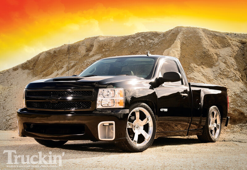 Black Pickup Truck — Dramatic, Sunset, Photograph, Dirt Pile