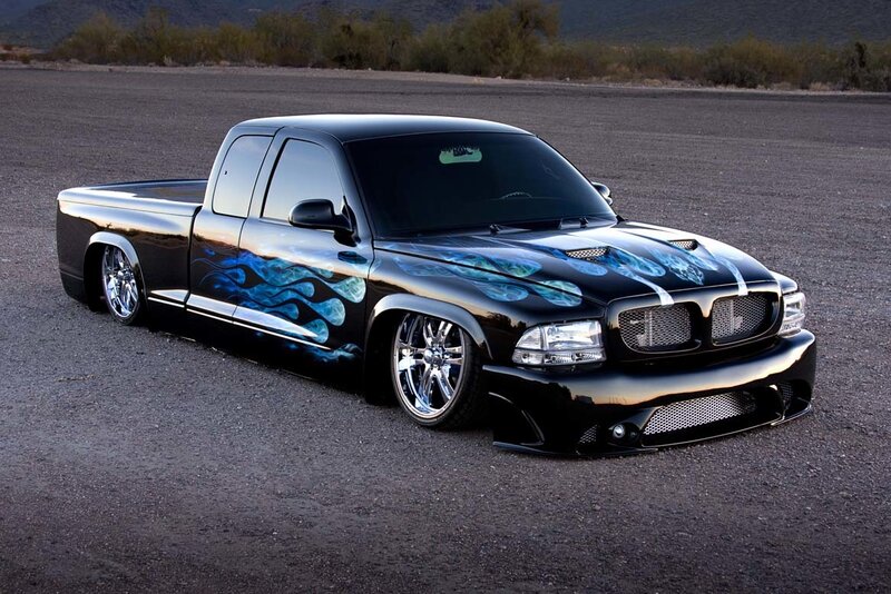 Black Pickup Truck — Dramatic, Sunset, Photograph, Flames