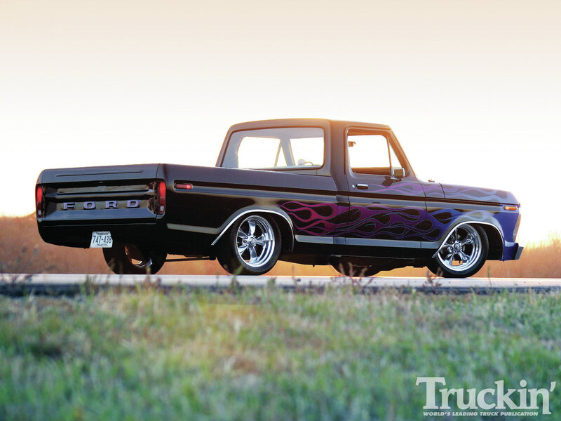 Black Pickup Truck — Dramatic, Sunset
