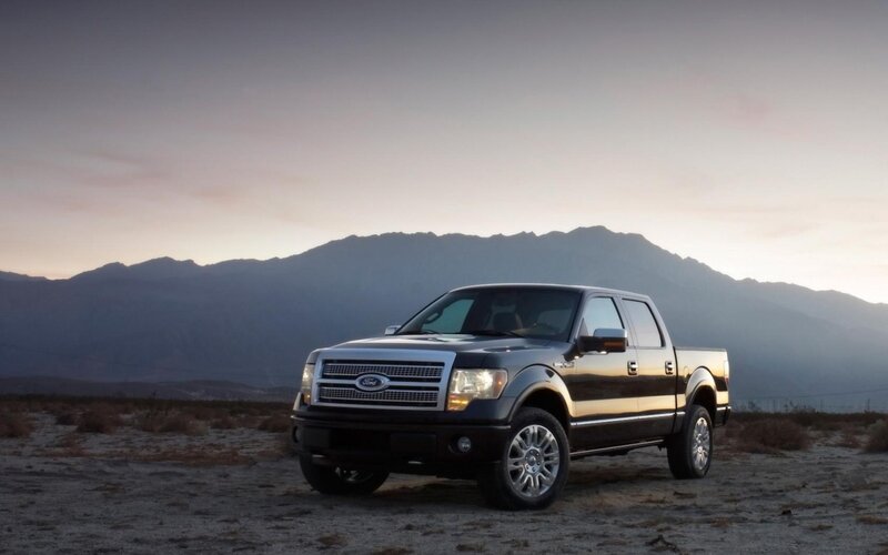 Black Pickup Truck — Gray, Dramatic, Sunset