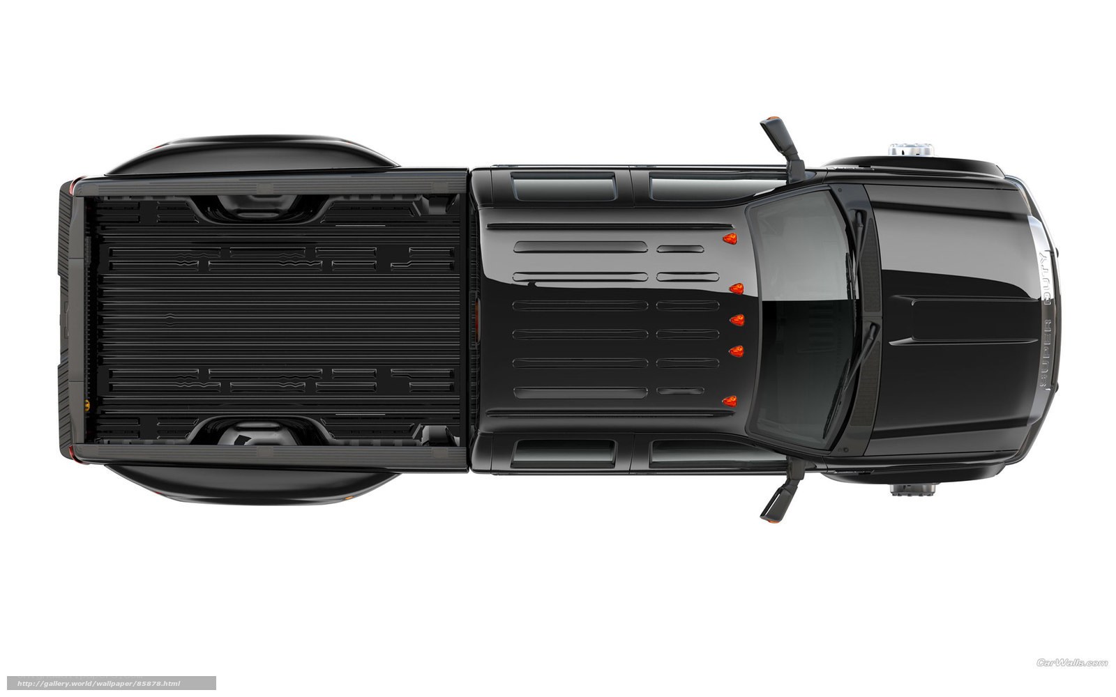 black pickup truck top view