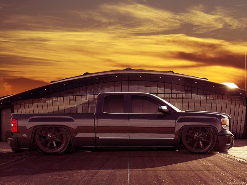 Black Pickup Truck — Yellow