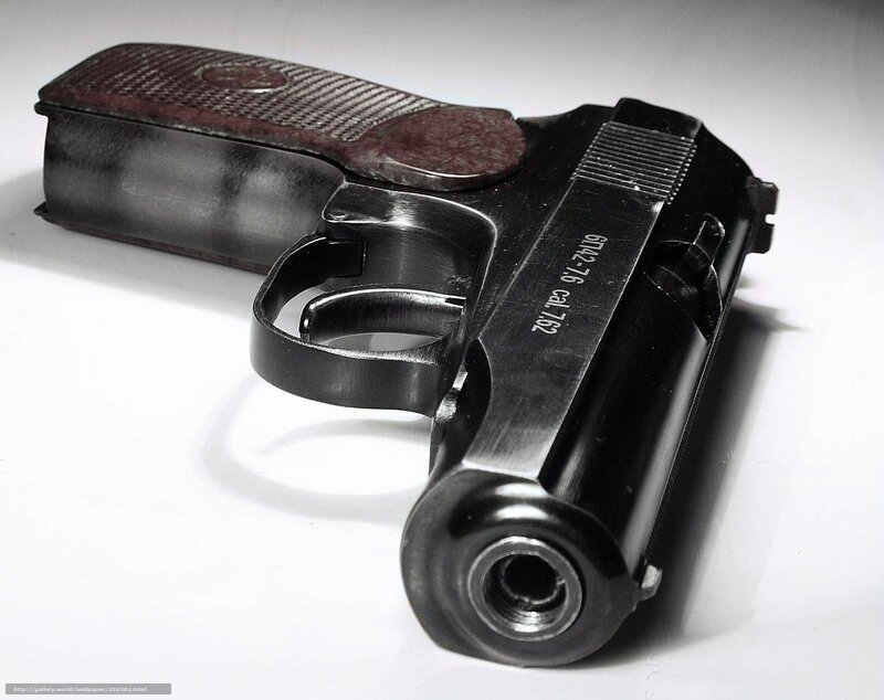 Black Pistol with Wooden Grip — Neutral