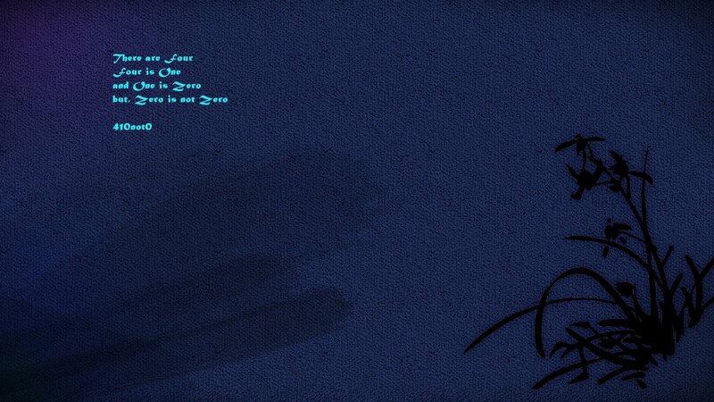 Black Plant Silhouette — Blue