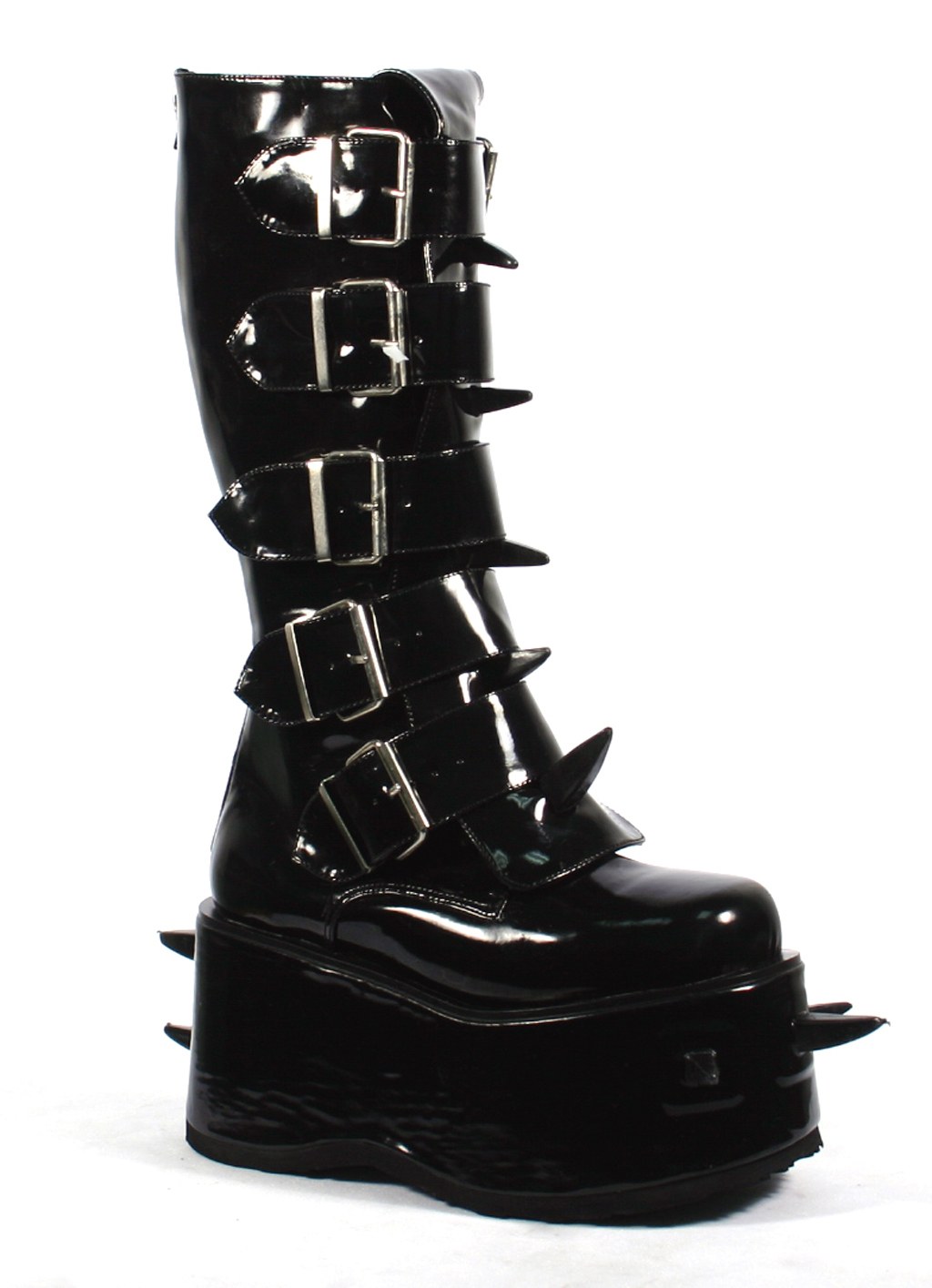 black platform boot with buckles