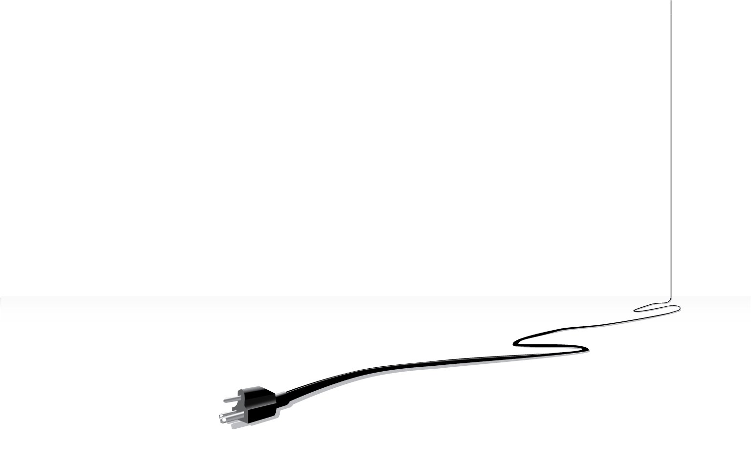 black plug on white background