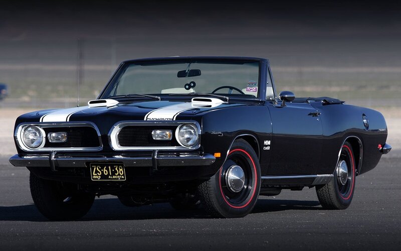 Black Plymouth Barracuda convertible