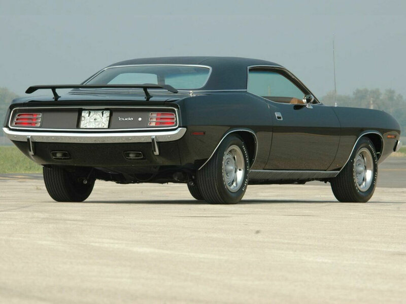 Black Plymouth Cuda muscle car