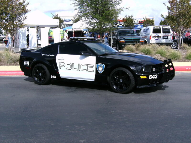 black police car at event