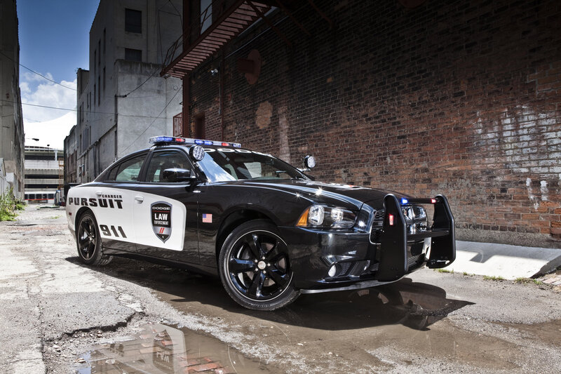 Black Police Car — Dramatic, Afternoon