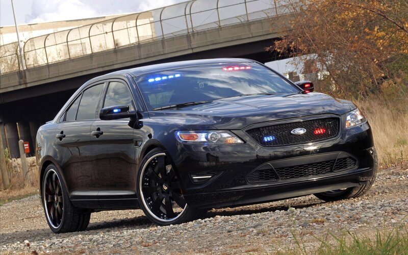 Black Police Car — Dramatic, Autumn