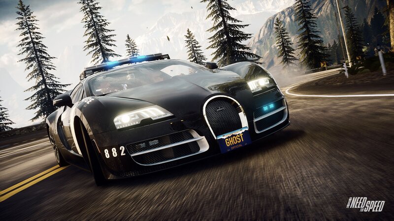 Black Police Car — Dynamic, Afternoon