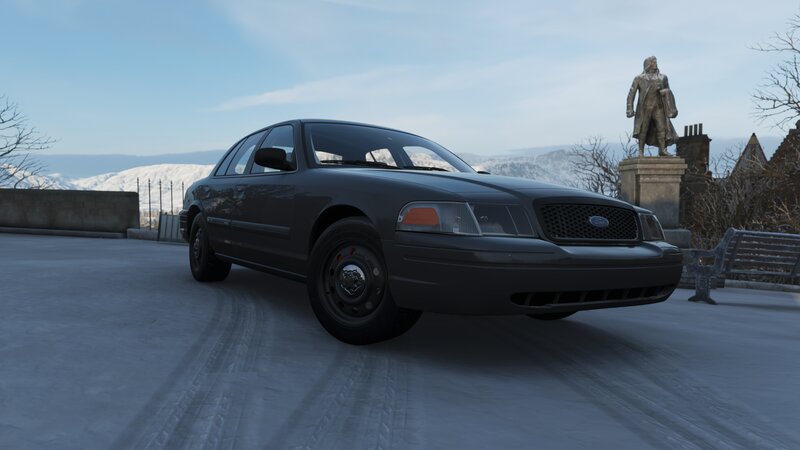 Black Police Car — Gray, Cold