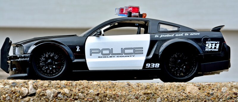Black Police Car Model — Neutral, Photograph