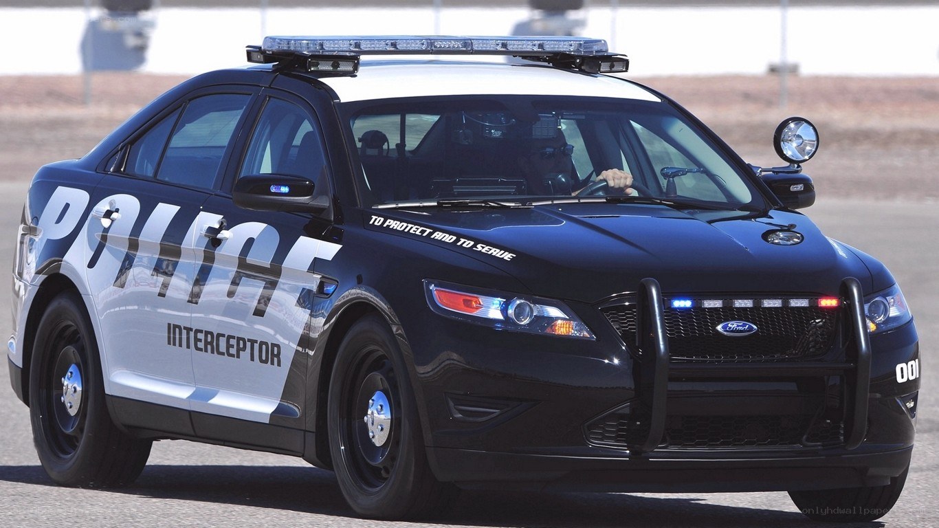black police interceptor car