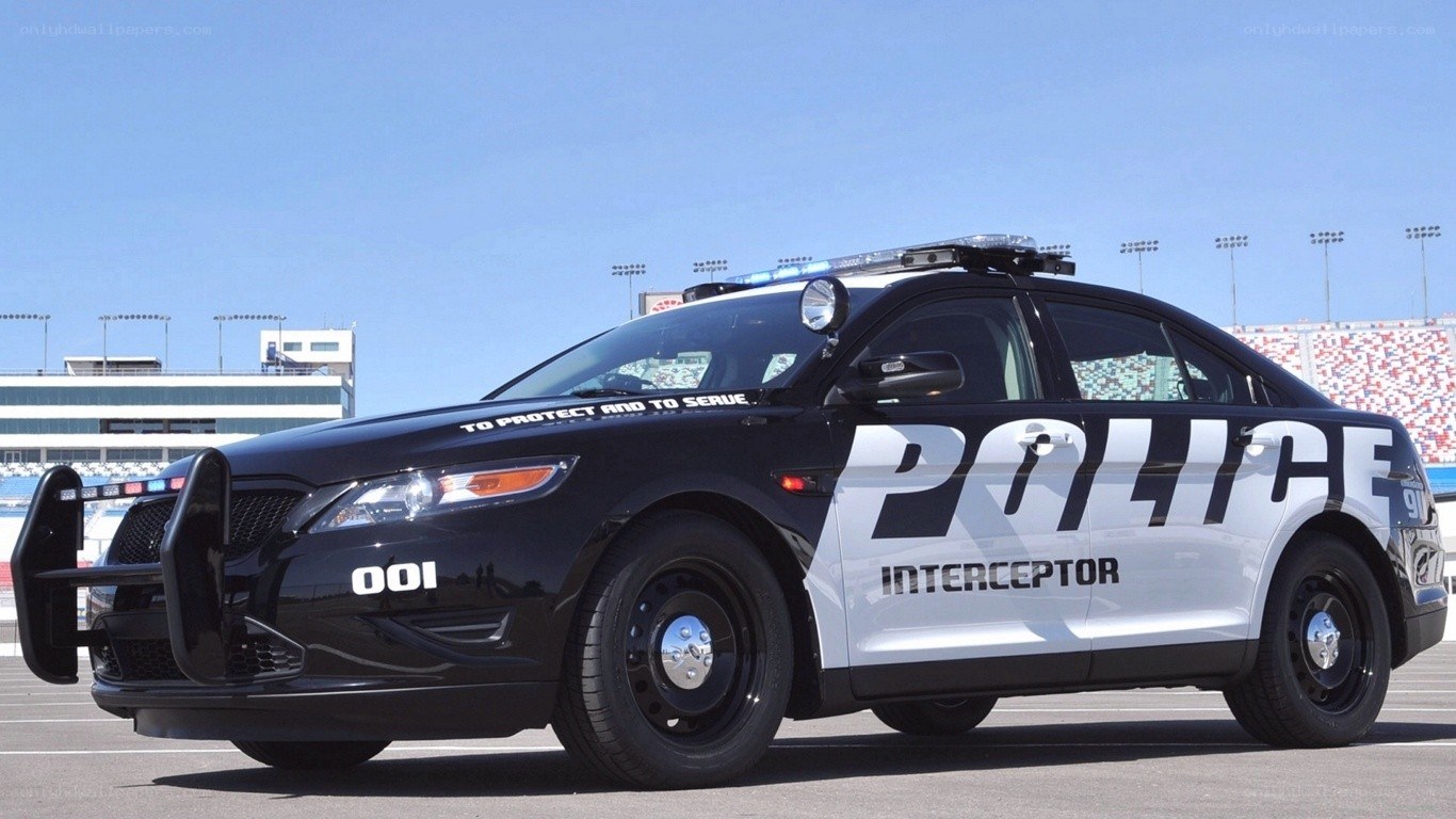 black police interceptor car
