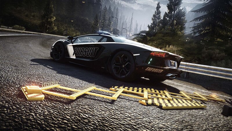 Black Police Sports Car — Dramatic, Afternoon, 3d Render
