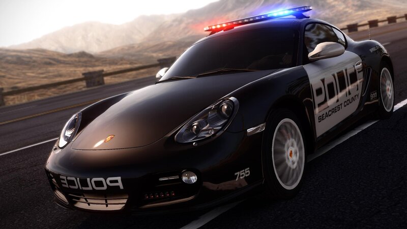 Black Police Sports Car — Dramatic, Sunset, 3d Render, Road
