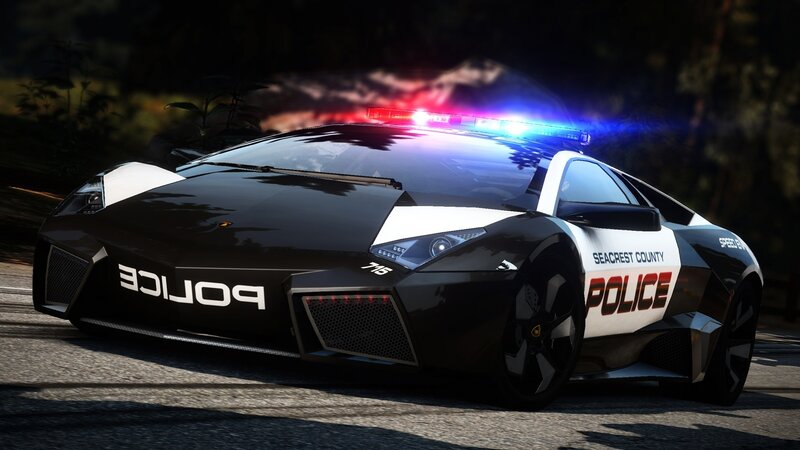 Black Police Sports Car — Dramatic