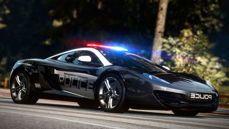 Black Police Sports Car — Dynamic