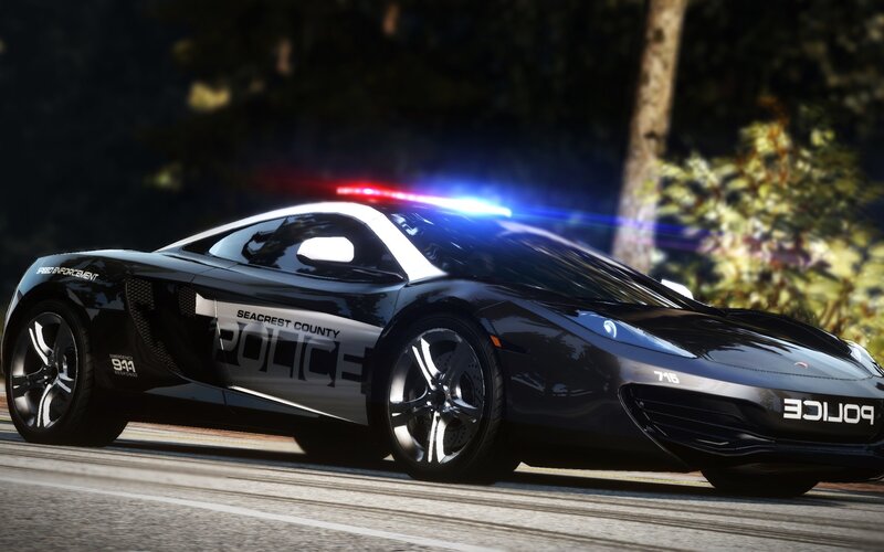 Black Police Sports Car