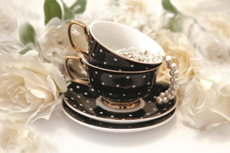 Black Polka-dot Teacups