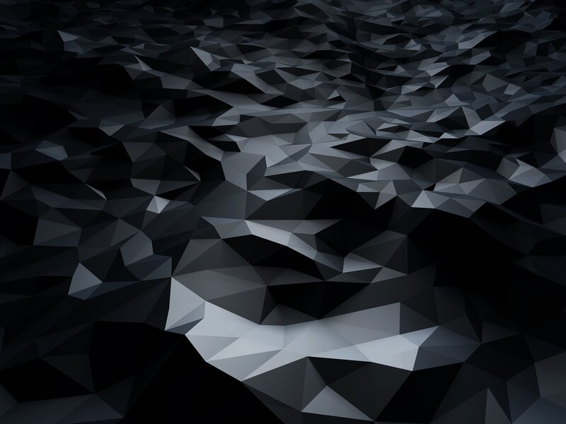 Black Polygonal Terrain — Dark