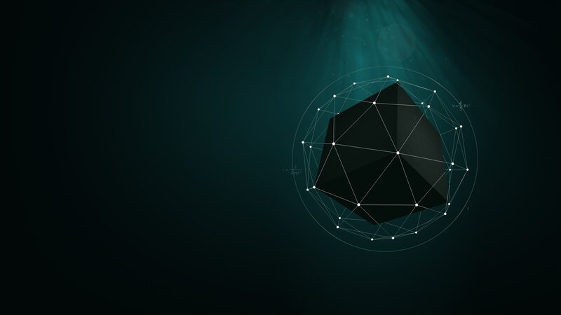 Black Polyhedron in Circle