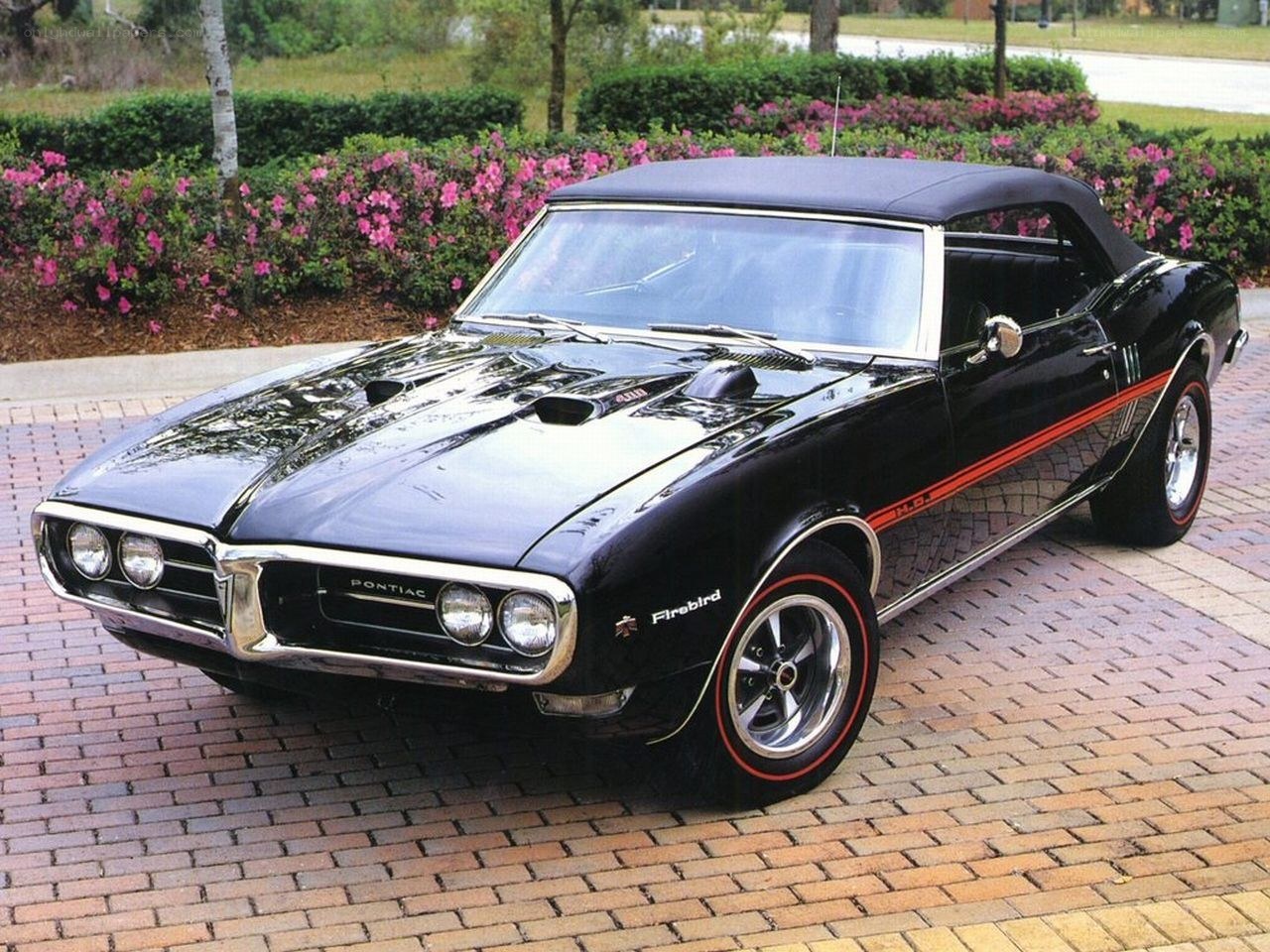 Black Pontiac Firebird convertible
