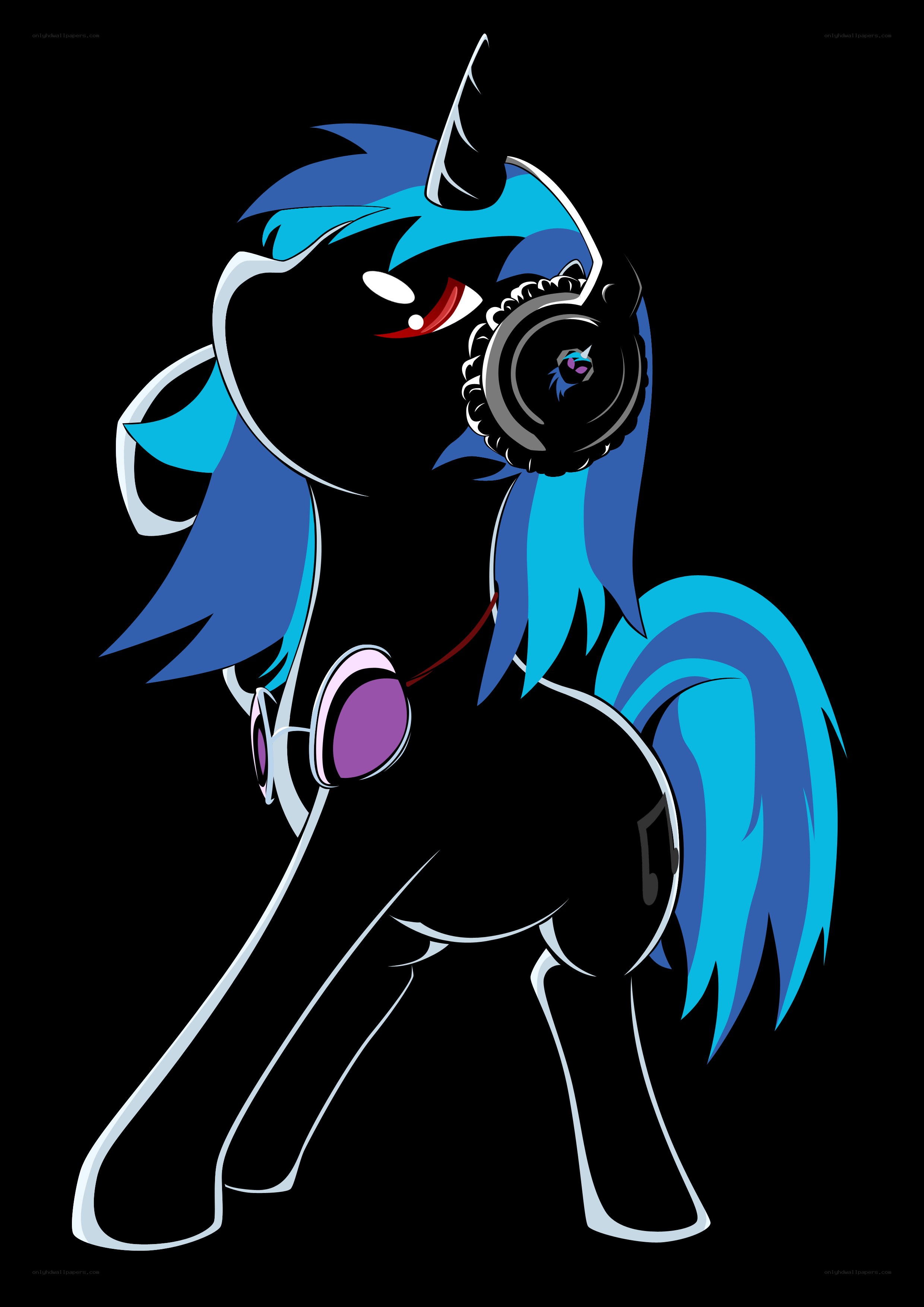 black pony with blue mane