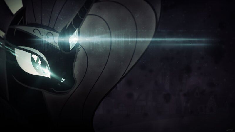 Black Pony with Glowing Eyes