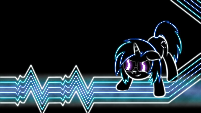 Black Pony with Glowing Outline
